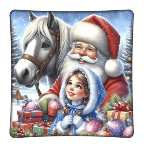 Подушка Дед Мороз и внучка