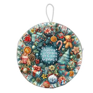 Подушка Новогодний венок