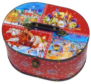 Сундук красный с лошадьми 1000 гр